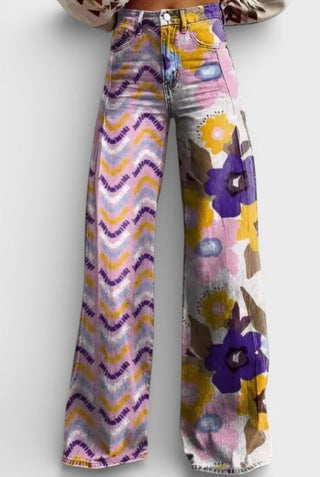 Miglė™ | Boho kelnės su gėlių raštu