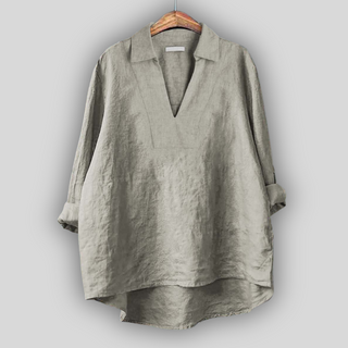 Dovilė™ - Lininė Bluzonė Sidabrinė Elegancija