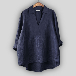 Dovilė™ - Lininė Bluzonė Sidabrinė Elegancija