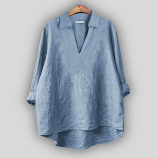 Dovilė™ - Lininė Bluzonė Sidabrinė Elegancija