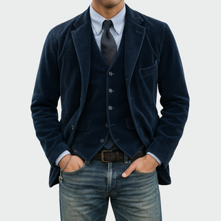 Tommy™ | 2 dalių komplektas: Švarkas ir Liemenė iš Aksomo
